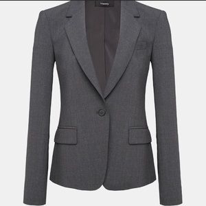 Womens Theory Gray Wool Blazer 00